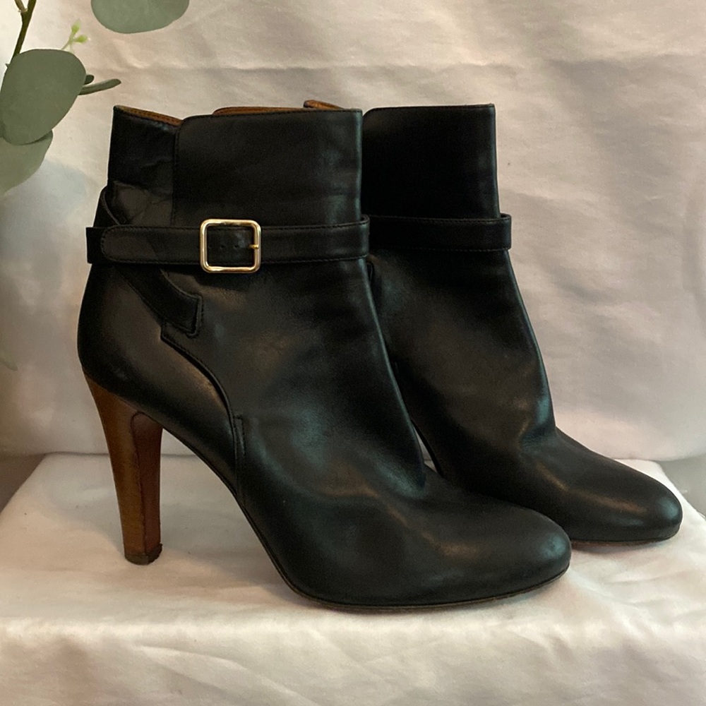 Michel Vivien Vero Cuoio made in Italy black 4” heel leather 8.5 ankle boots